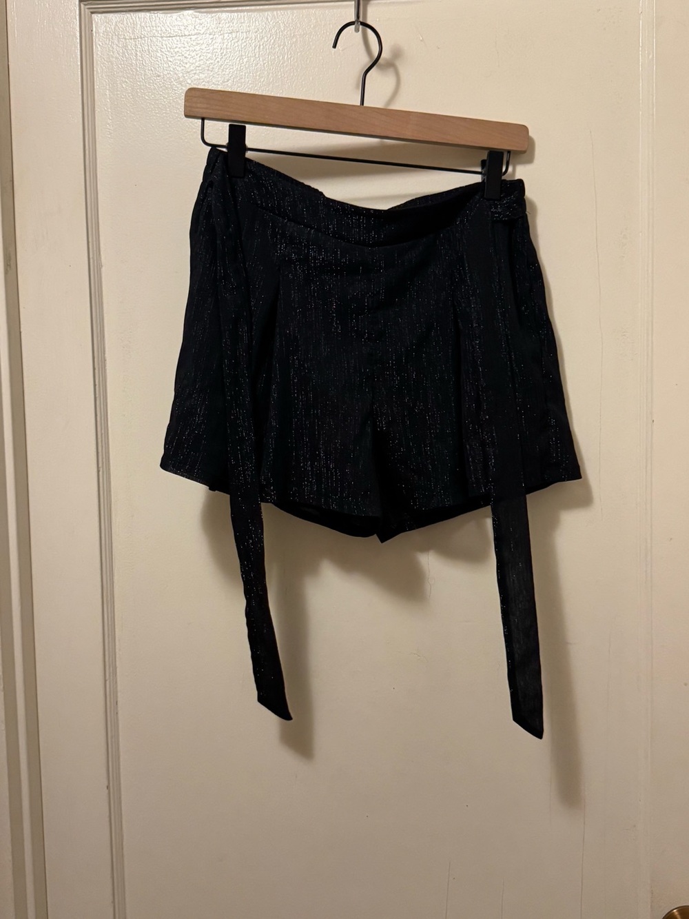 Dollcake Black Sparkle Tie-Front Skort